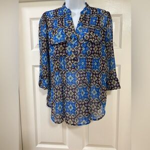 Zac & Rachel Pleated
Front Blue Black
Blouse
